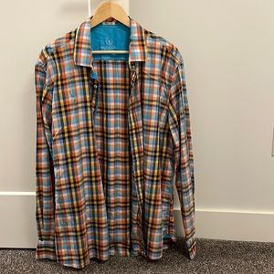 Bugatchi collared long sleeve - shaped fit